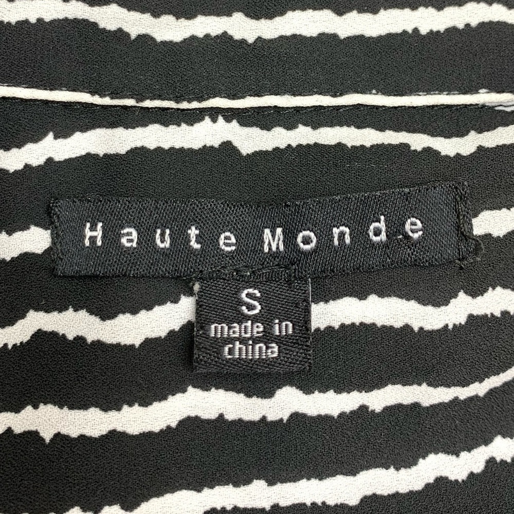 Haute Monde Black and White Button Down Shirt Casual Tunic Dress Women’s Size S - Picture 11 of 12